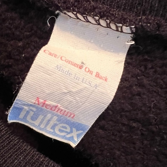 Vintage Christmas Sweatshirt Buffalo Crewneck Tultex size M black Made in USA - Picture 4 of 5